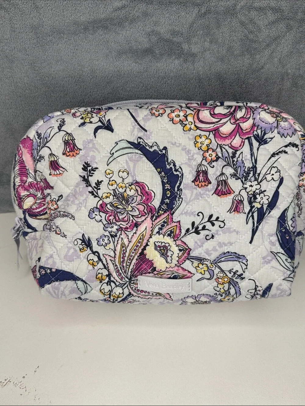 Vera Bradley Quilted Floral Cosmetic Bag - Pink & Lavender